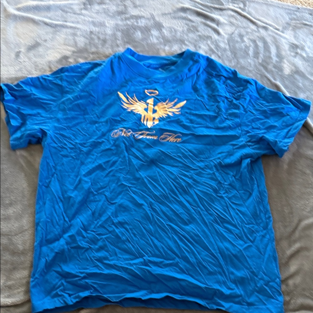 Puma blue Graphic T-Shirt with Gold Design